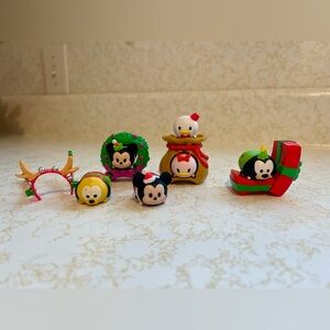 DISNEY MICKEY MINNIE MOUSE DONALD DAISY GOODY PLUTO CHRISTMAS TSUM TSUM SET